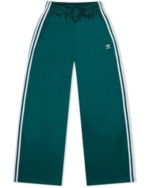 adidas Wide Leg Satin Track Pant - Green