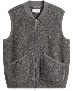 Universal Works Wool Fleece Zip Waistcoat - Grey