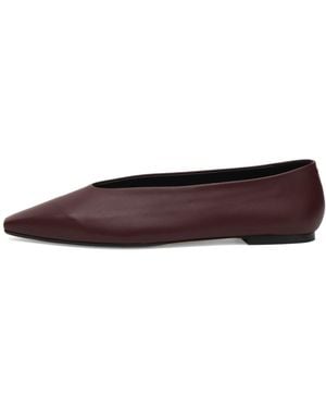 Aeyde Betty Square Toe Ballet Flats - Brown