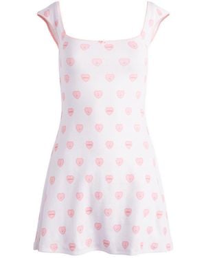Skims Pointelle Cap Sleeve Mini Dress - White