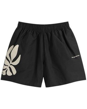 MKI Miyuki-Zoku Presented By End. Botanical Print Wide Leg Shorts - Black