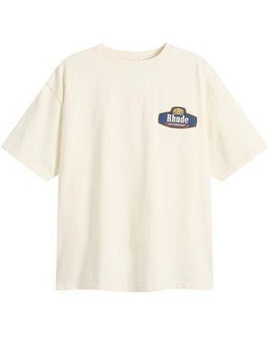 Rhude Racing Crest T-Shirt - Natural