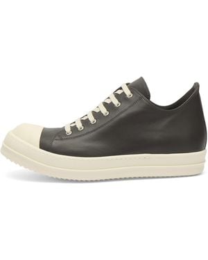 Rick Owens Leather Low Sneaks - Black