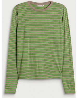 AURALEE Soft Smooth Long Sleeve T-Shirt - Green