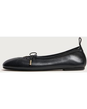 Alohas Rosalind Leather Ballet Court Shoes - Black