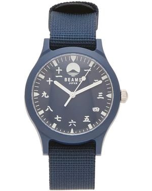 BEAMS Japan Kanji Number Wrist Watch - Blue