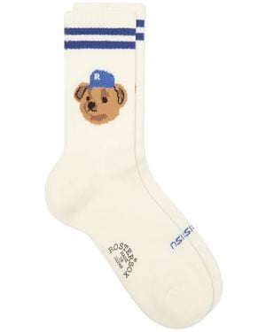 Rostersox Team Bear Socks - White