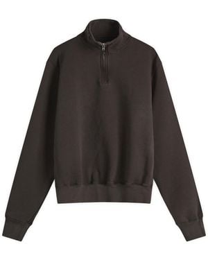 Les Tien Heavyweight Banded Yacht Half Zip - Black