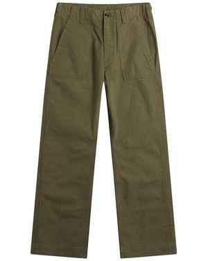 Drake's Twill Fatigue Trousers - Green