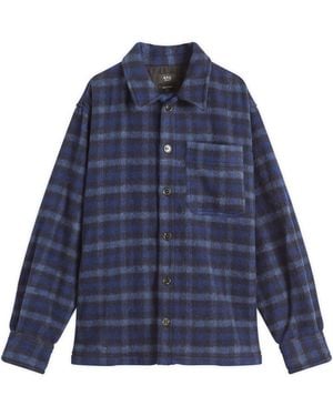 A.P.C. Stanley Check Wool Overshirt - Blue