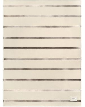 Tekla Striped Lambswool Blanket - Natural
