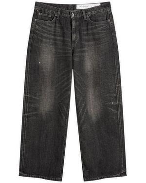 Neighborhood Washed Denim Dp Wide Jeans - Grey
