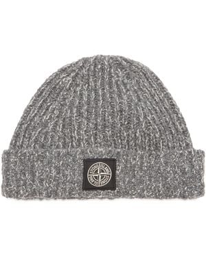Stone Island Mouline Wool Beanie - Grey