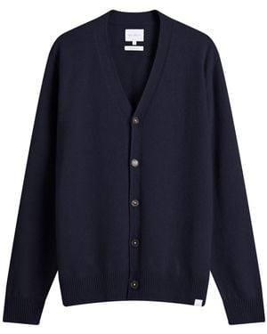 Norse Projects Standard Lambswool Knit Cardigan - Blue