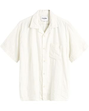 Corridor NYC Striped Seersucker Vacation Shirt - White