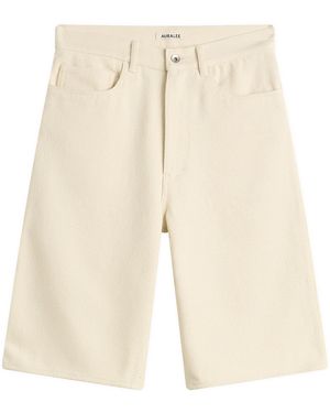 AURALEE Denim Wide Shorts - Natural