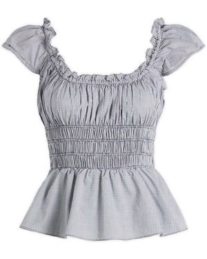 Faithfull the Brand Janne Gingham Top - Grey