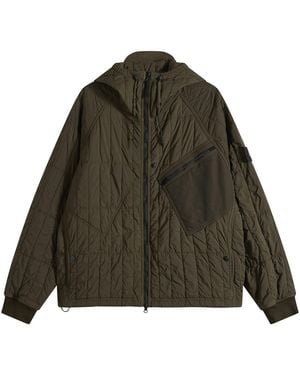 Stone Island Ultralight Nylon Quilted-Tc Hooded Jacket - Green
