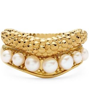 Missoma Pearl Baya Stacking Ring Set - Metallic