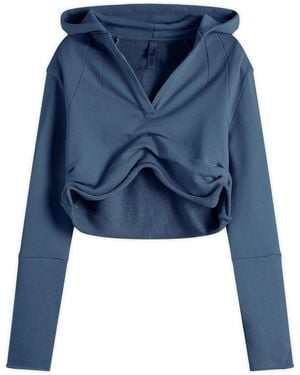 Skims Shoulder Pad Cropped Hoodie - Blue