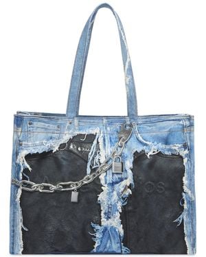 Acne Studios Trompe L'Oeil Print Tote Bag - Blue