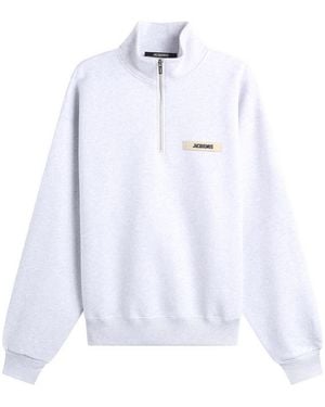 Jacquemus Grosgrain Zip Sweatshirt - White
