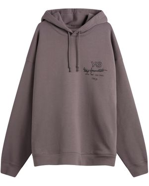 Y-3 Logo Hoodie - Brown