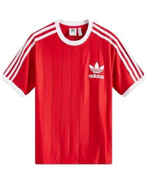 adidas 3 Stripe Pnst T-Shirt - Red