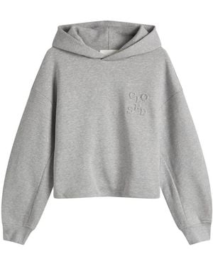 Closed Folded Hem Hoodie - Grey