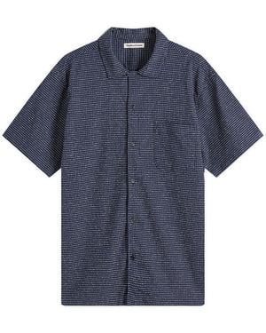 YMC Rib Stitch Malick Vacation Shirt - Blue