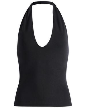 Skims Smooth Layers Halter Top - Black