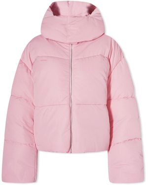 PANGAIA Flwrdwn Recycled Nylon Cropped Puffer Jacket - Pink