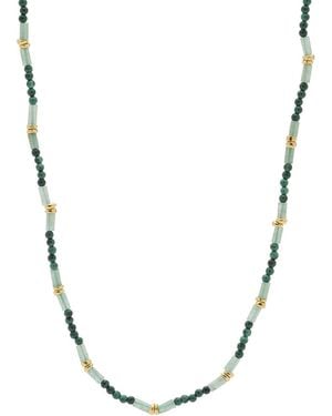 Missoma Beaded Gemstone Choker Necklace - Metallic