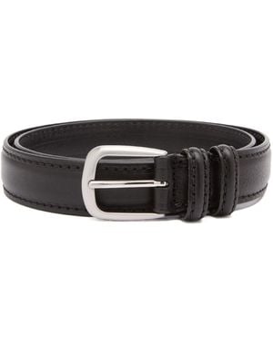 Anderson's Narrow Stitch Trimmed Leather Belt - Black