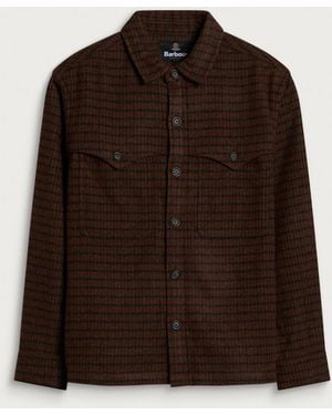 Barbour Heritage + Hatfield Os Houndstooth Overshirt - Brown