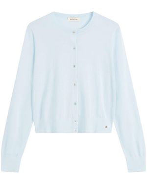 Anine Bing Moni Crop Cardigan - Blue