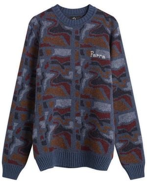 by Parra Repeat Ftp Booster Knit Jumper - Blue