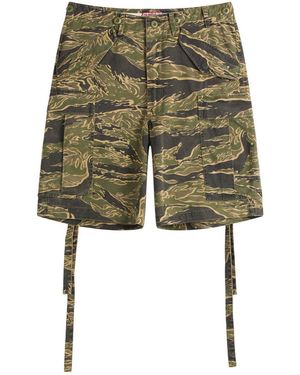 Maharishi Tiger Camo Loose Cargo Shorts - Green