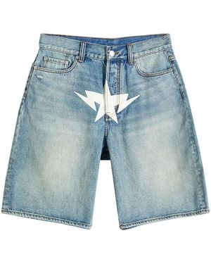 A Bathing Ape Twin Star Denim Shorts - Blue