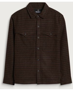 Barbour Heritage + Hatfield Os Houndstooth Overshirt - Black