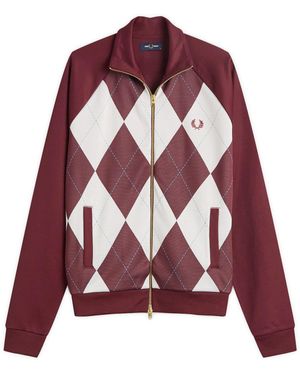 Fred Perry Argyle Track Jacket - Purple