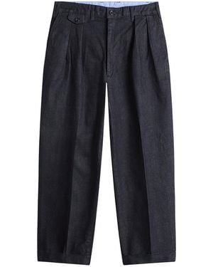 Beams Plus 2 Pleat Denim Trousers - Blue