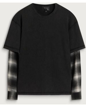 BEACH BRAINS Dead End Double Layer Shirt - Black