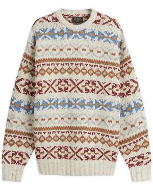 Beams Plus Fair Isle Jumper - Grey
