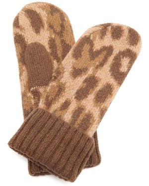 Damson Madder Fluffy Mittens - Brown