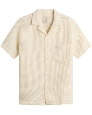 Portuguese Flannel Honey Comb Vacation Shirt - Natural