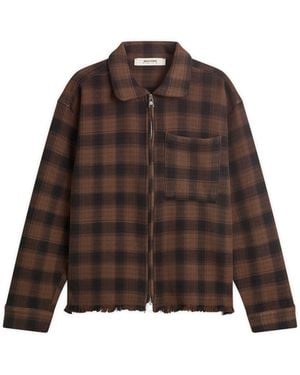 About Blank Plaid Zipped Overshirt - Brown