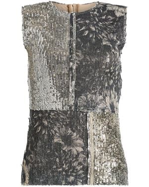 Maison Margiela Patchwork Sequin Top - Gray