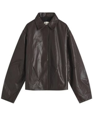 St. Agni Cocoon Leather Jacket - Black