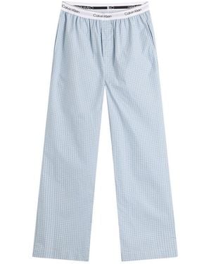 Calvin Klein Cotton Poplin Sleep Pant - Blue